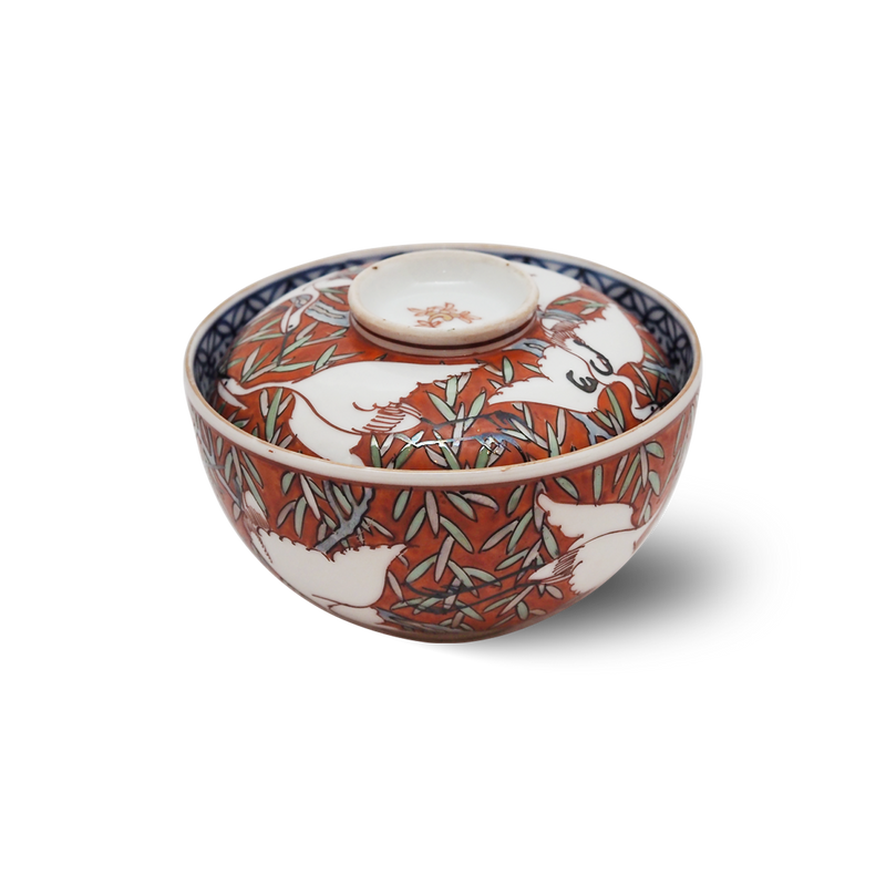 初代 矢口永寿 柿右衛門寫鷺抜奈良茶碗 – Gallery Nisui 初代 矢口永寿 柿右衛門寫鷺抜奈良茶碗 – Gallery Nisui