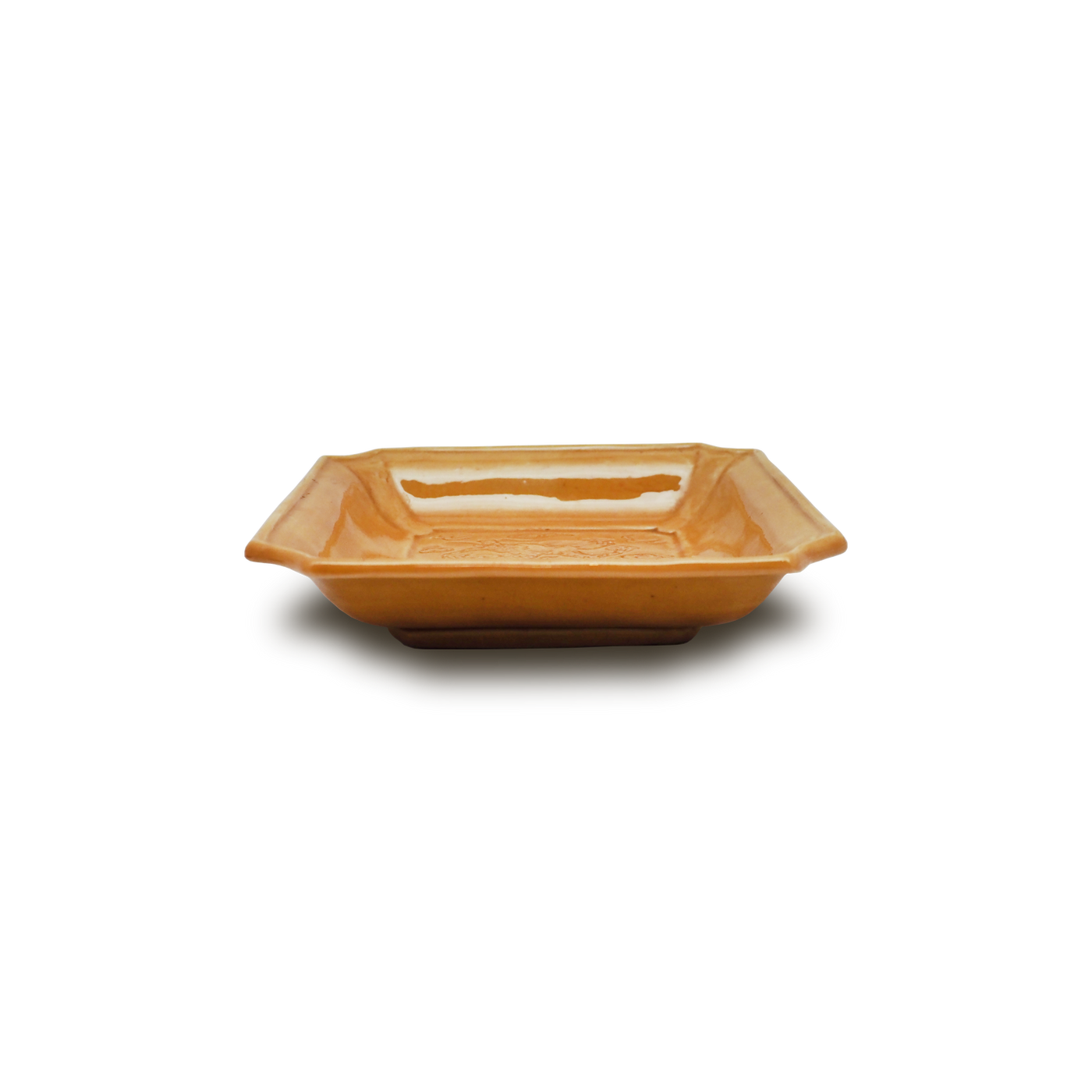 珉平焼隅切皿 (黄・大) – Gallery Nisui