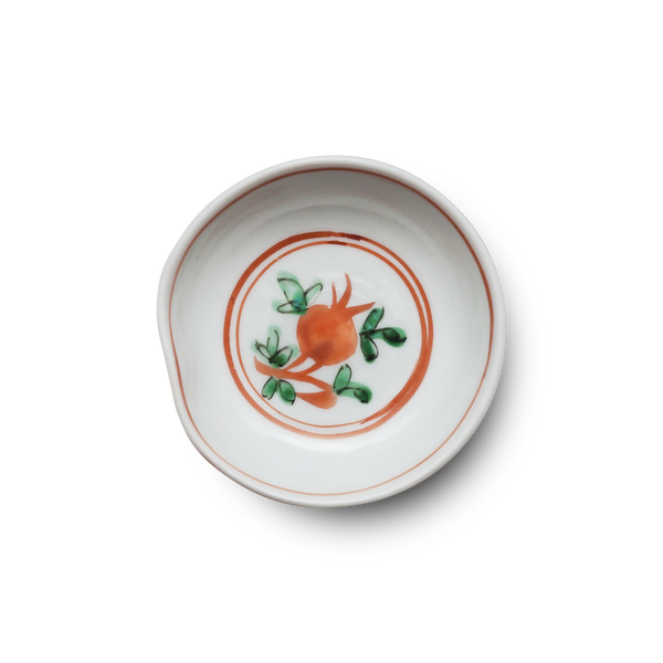 4代須田菁華 赤絵柘榴文小皿