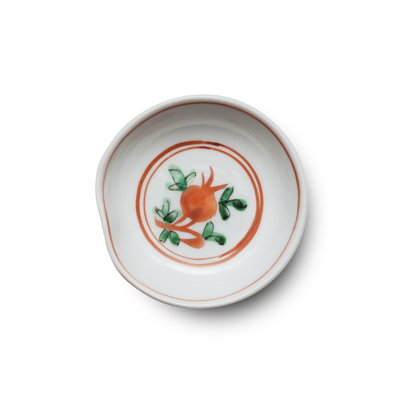 4代須田菁華 赤絵柘榴文小皿