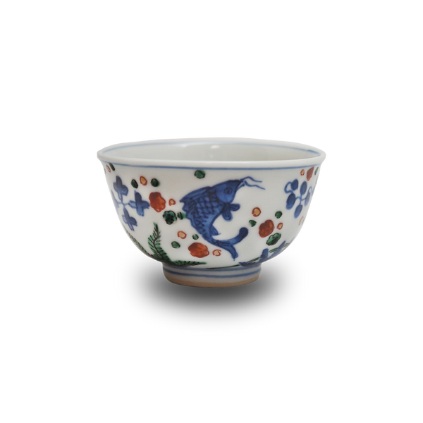 4代須田菁華 万暦赤絵龍文茶碗