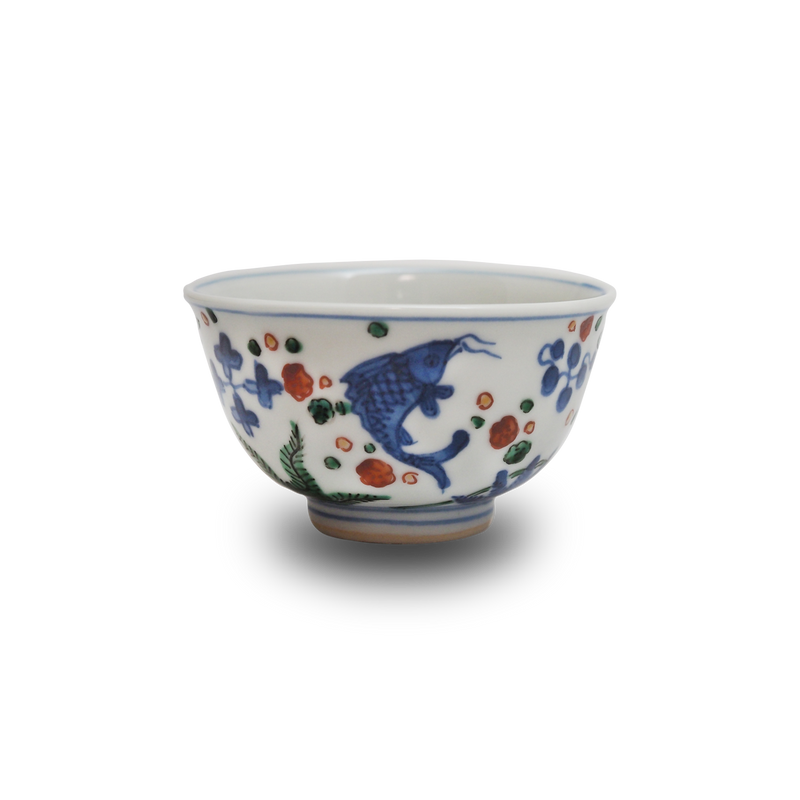4代須田菁華 万暦赤絵龍文茶碗