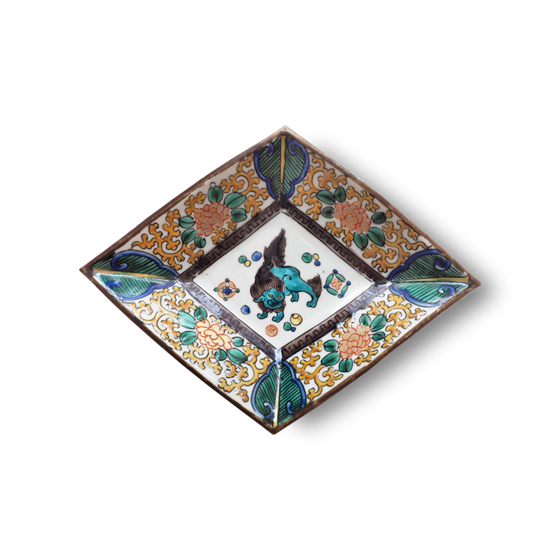 明治 古九谷菱形中皿