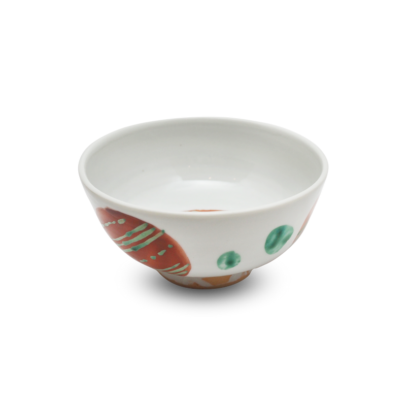 4代須田菁華   赤絵丸紋小鉢