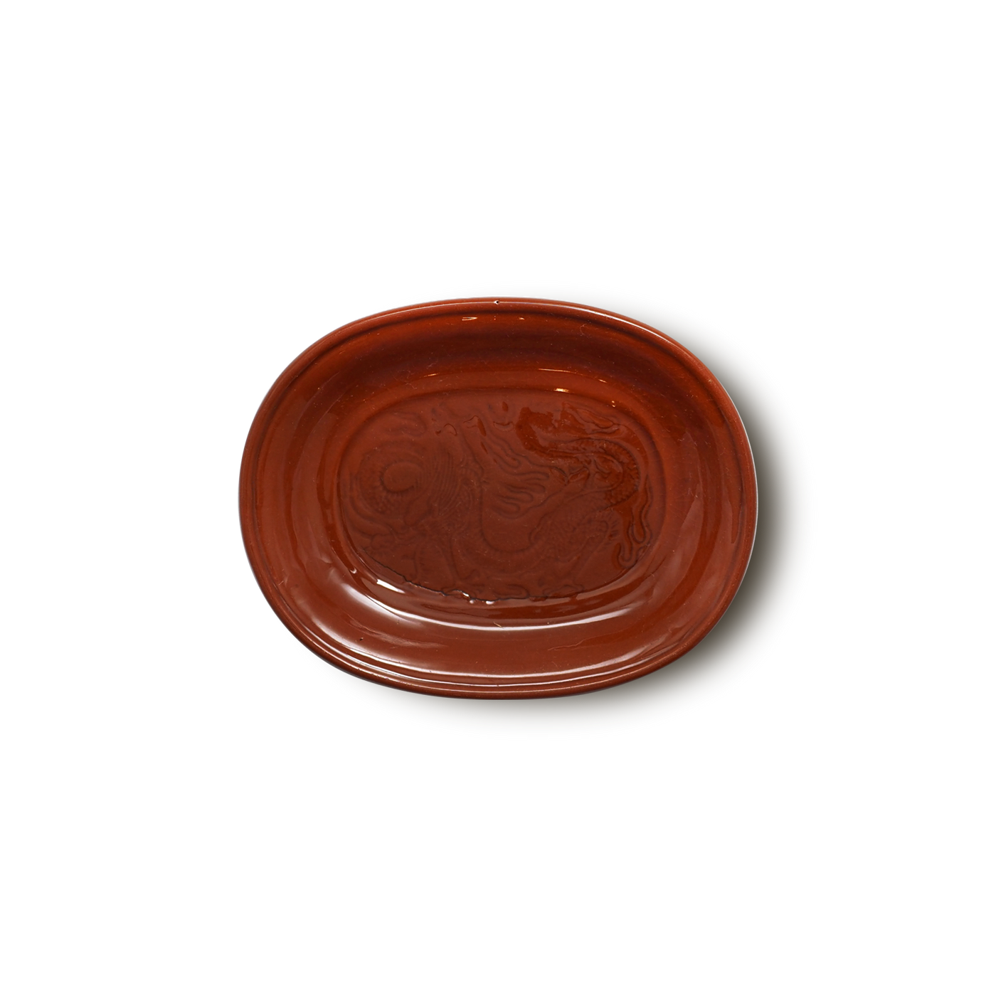 珉平焼小判形皿(茶・大) – Gallery Nisui