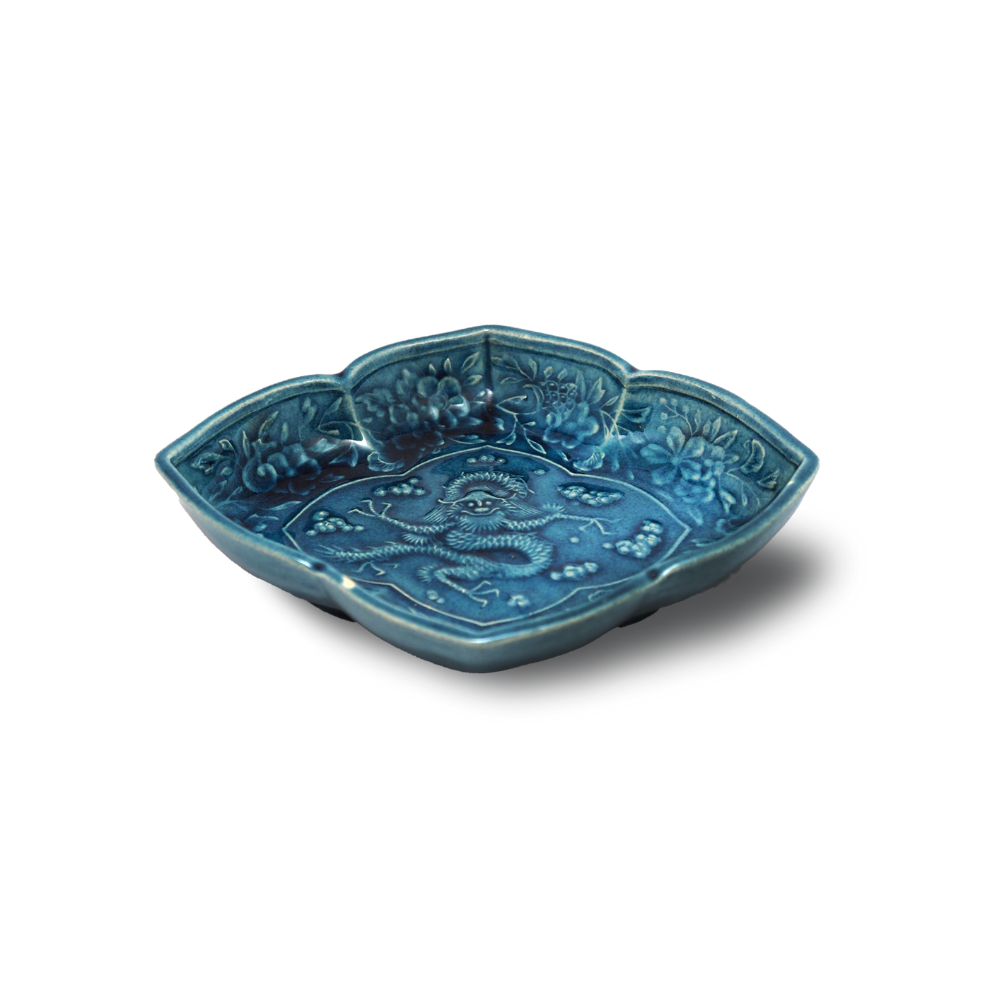 菱形皿 陽刻 4枚 珉平焼?三田焼? 珉平焼菱形皿 (青・ 菱形皿 陽刻 4枚 珉平焼?三田焼? 珉平焼菱形皿 (青・