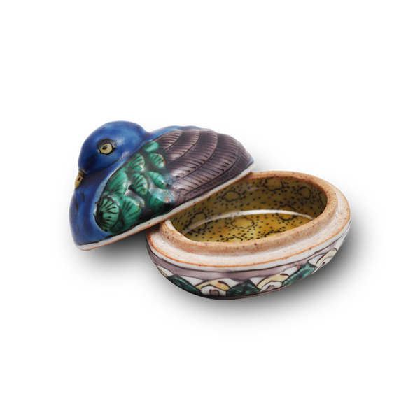 4代須田菁華  色絵鳥香合