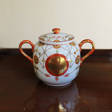 叶松谷 赤絵瓔珞文 シュガーポット