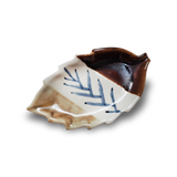 河合卯之助　三釉葉皿 6客揃 共箱
