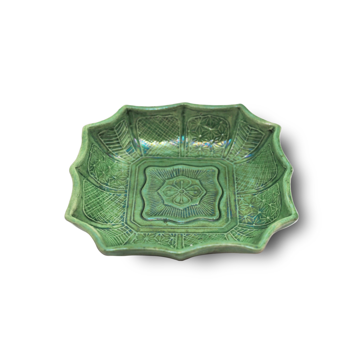 e2710 珉平焼 蓋物 喰籠 木箱入り 緑釉 喰篭 菓子器 淡路焼 民平焼 5_747052ef-719c-4ace-8405-