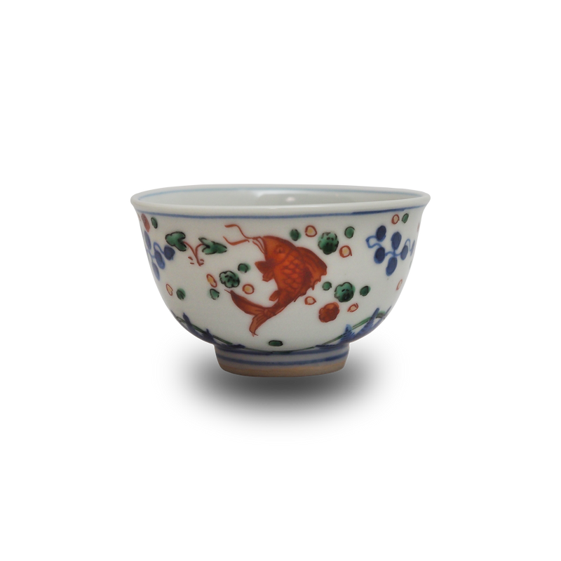 4代須田菁華 万暦赤絵龍文茶碗