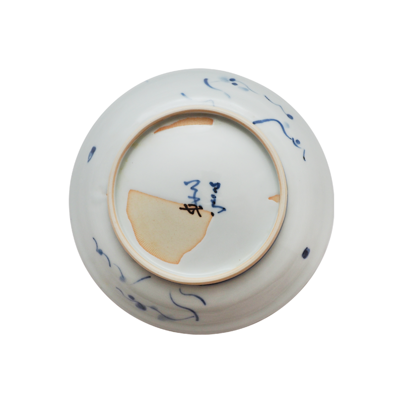 須田菁華 染付吹墨魚文皿