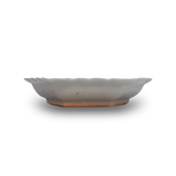 九谷焼 閑山窯 染付牡丹文輪花六角皿