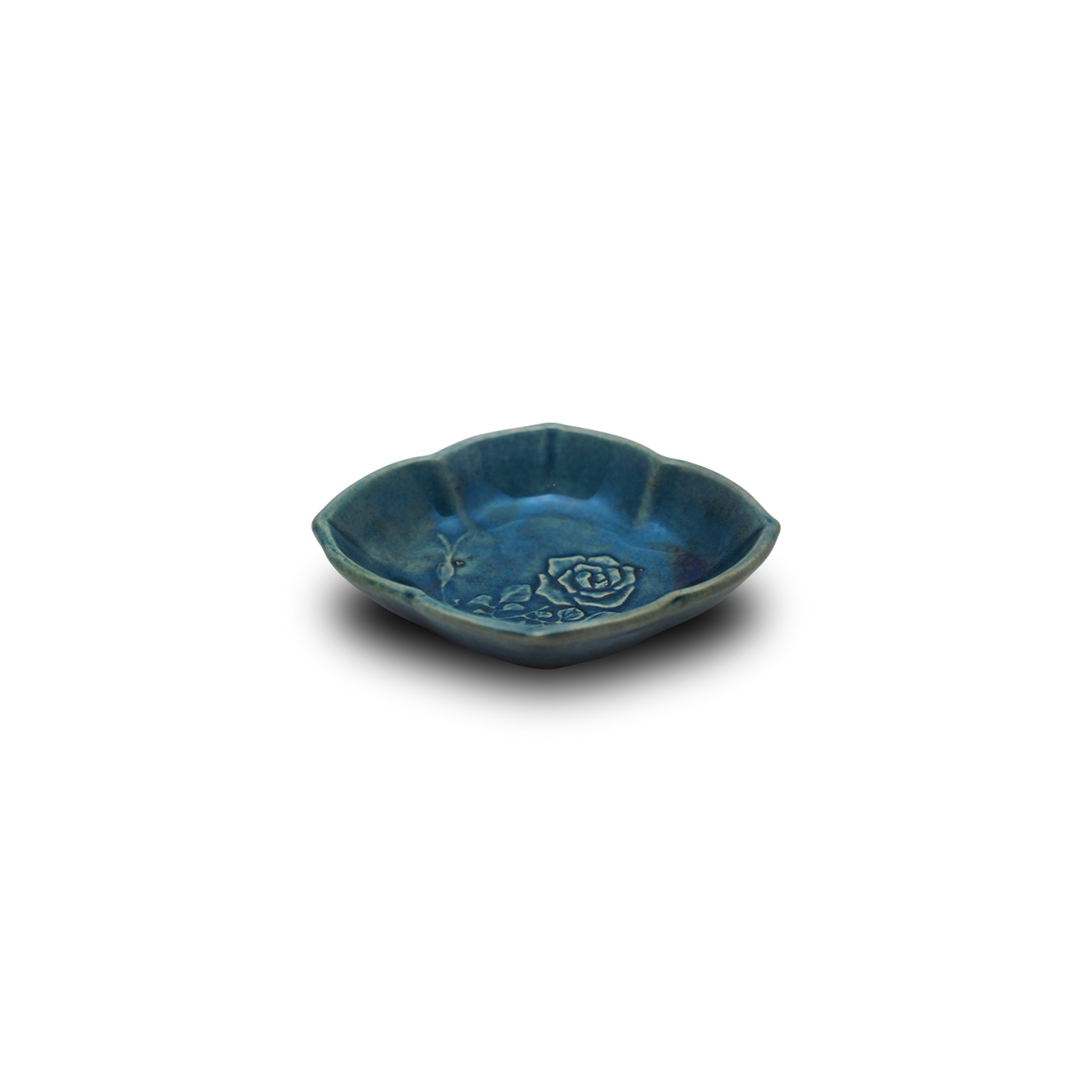 珉平焼菱形小皿 (青) – Gallery Nisui