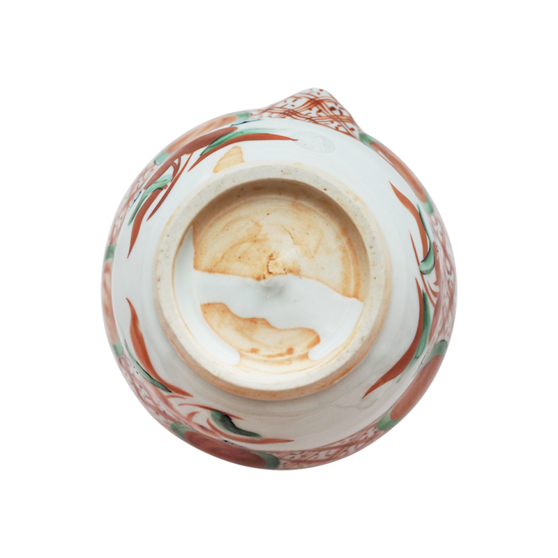 4代須田菁華   赤絵赤玉花文片口鉢
