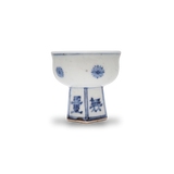 4代須田菁華 染付色絵菊童子高盃 5客揃 共箱