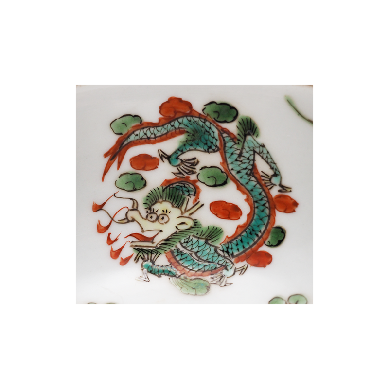 幕末明治 南京赤絵写 龍文様向付