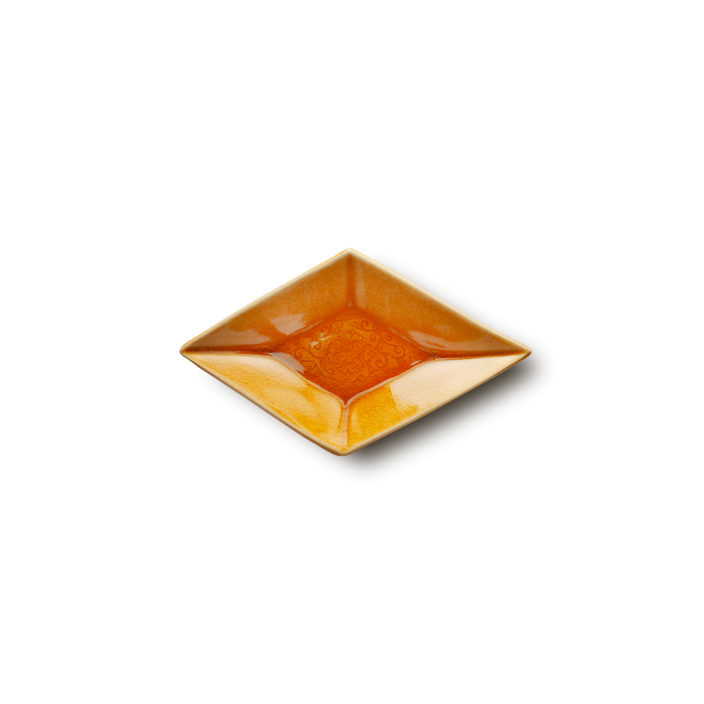珉平焼菱形皿 (黄・小) – Gallery Nisui 珉平焼菱形皿 (黄・小) – Gallery Nisui