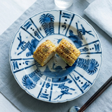 明治大正 伊万里 染付芙蓉手鳥文皿
