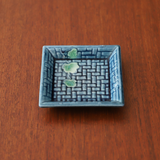 珉平焼 蔦文皿 (青)
