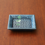 珉平焼 蔦文皿 (青)