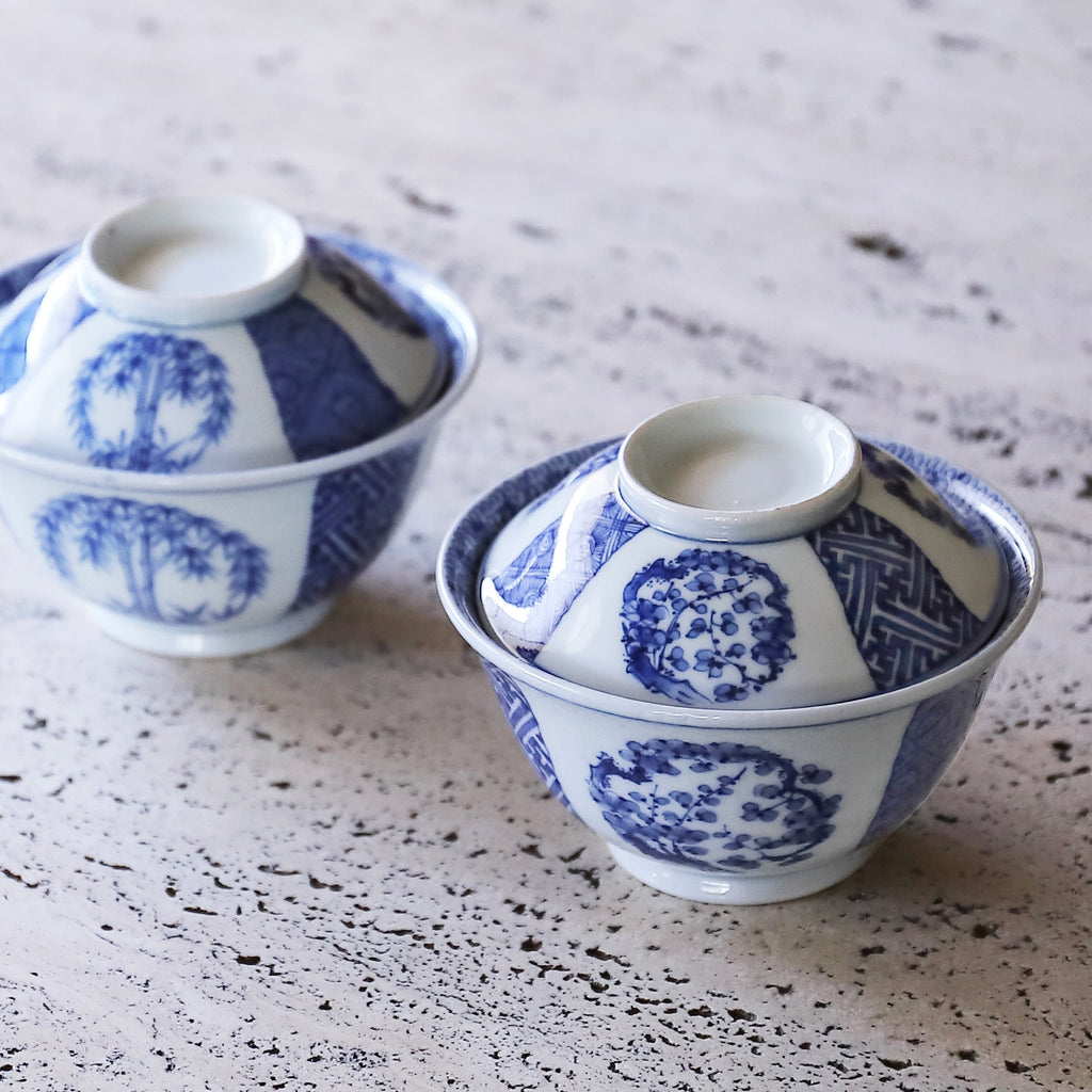 昭和初期 染付松竹梅蓋碗 – Gallery Nisui