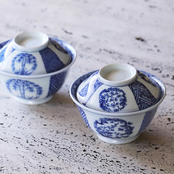 昭和初期 染付松竹梅蓋碗 – Gallery Nisui