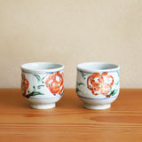 4代 須田菁華 赤絵花模様 湯呑&急須 セット