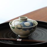 珉平焼 花紋蓋付茶碗