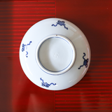 叶松谷 染付扇模様皿