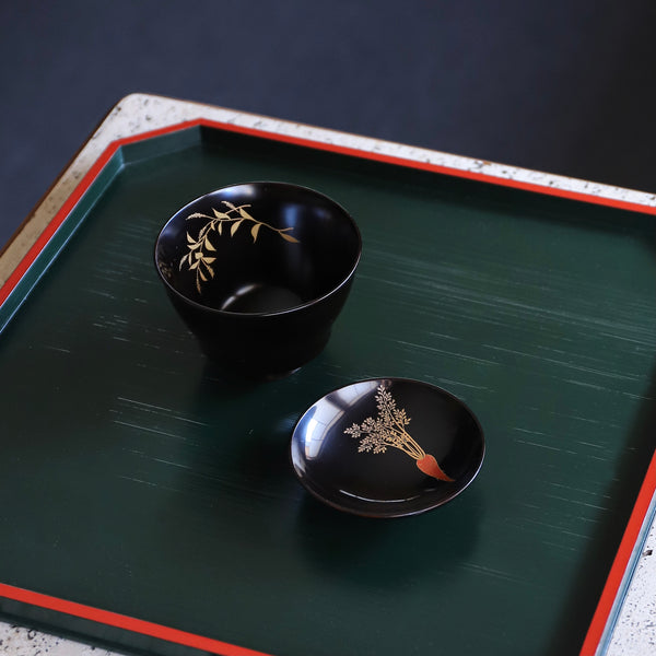 黒内蒔絵小吸物椀 20客揃 (春夏秋冬)