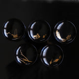 黒内蒔絵小吸物椀 20客揃 (春夏秋冬)