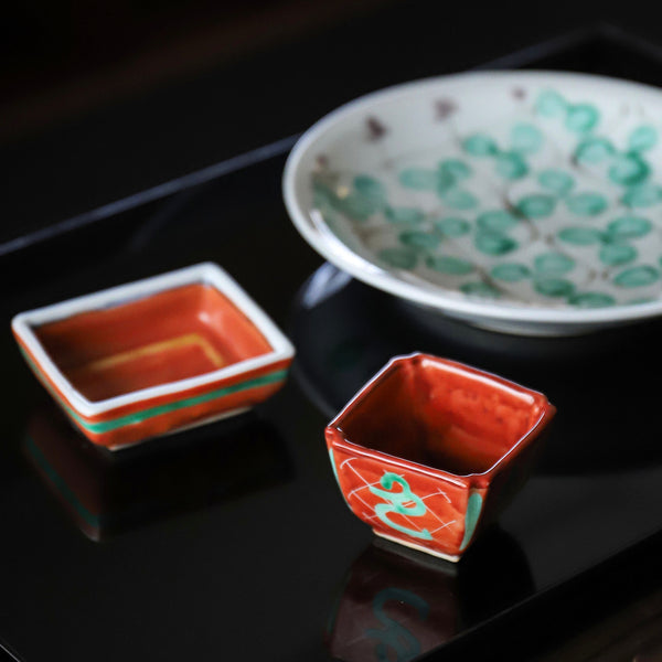 須田菁華 色絵クローバー文皿
