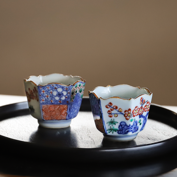 4代須田菁華 色絵祥瑞六角小鉢