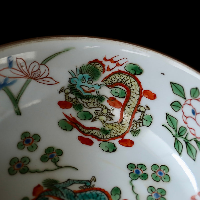 幕末明治 南京赤絵写 龍文様向付