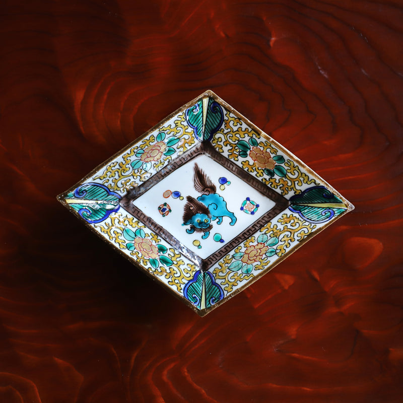 明治 古九谷菱形中皿