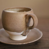 【Kasho × Nisui】コーヒーカップ&ソーサー / 濃茶 - coicha -