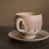 【Kasho × Nisui】コーヒーカップ&ソーサー / 薄桃 - usumomo -