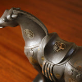 高橋介州「加賀象嵌 瓦当紋馬（がとうもんうま）」共箱 共しふく