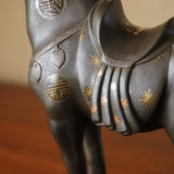 高橋介州「加賀象嵌 瓦当紋馬（がとうもんうま）」共箱 共しふく