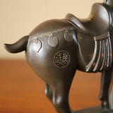 高橋介州「加賀象嵌 瓦当紋馬（がとうもんうま）」共箱 共しふく