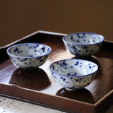 明治大正 染付草花小鉢