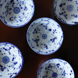 明治大正 染付草花小鉢