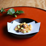 明治大正 黒塗艶消 銘々皿