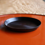 明治大正 黒塗艶消 銘々皿