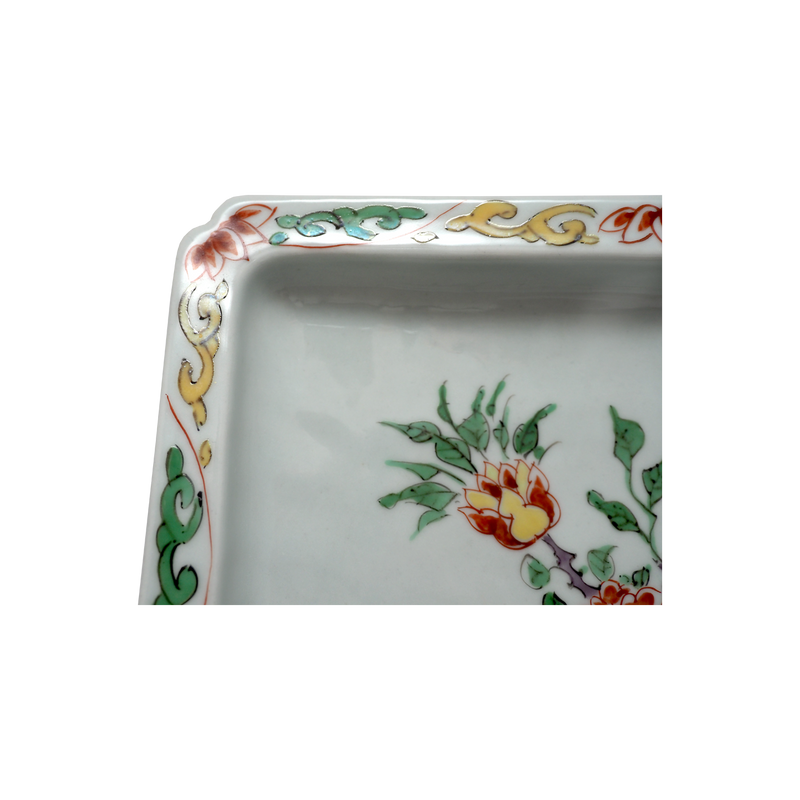 川瀬順一 赤絵花鳥文角皿 5客揃 – Gallery Nisui 川瀬順一 赤絵花鳥文角皿 5客揃 – Gallery Nisui