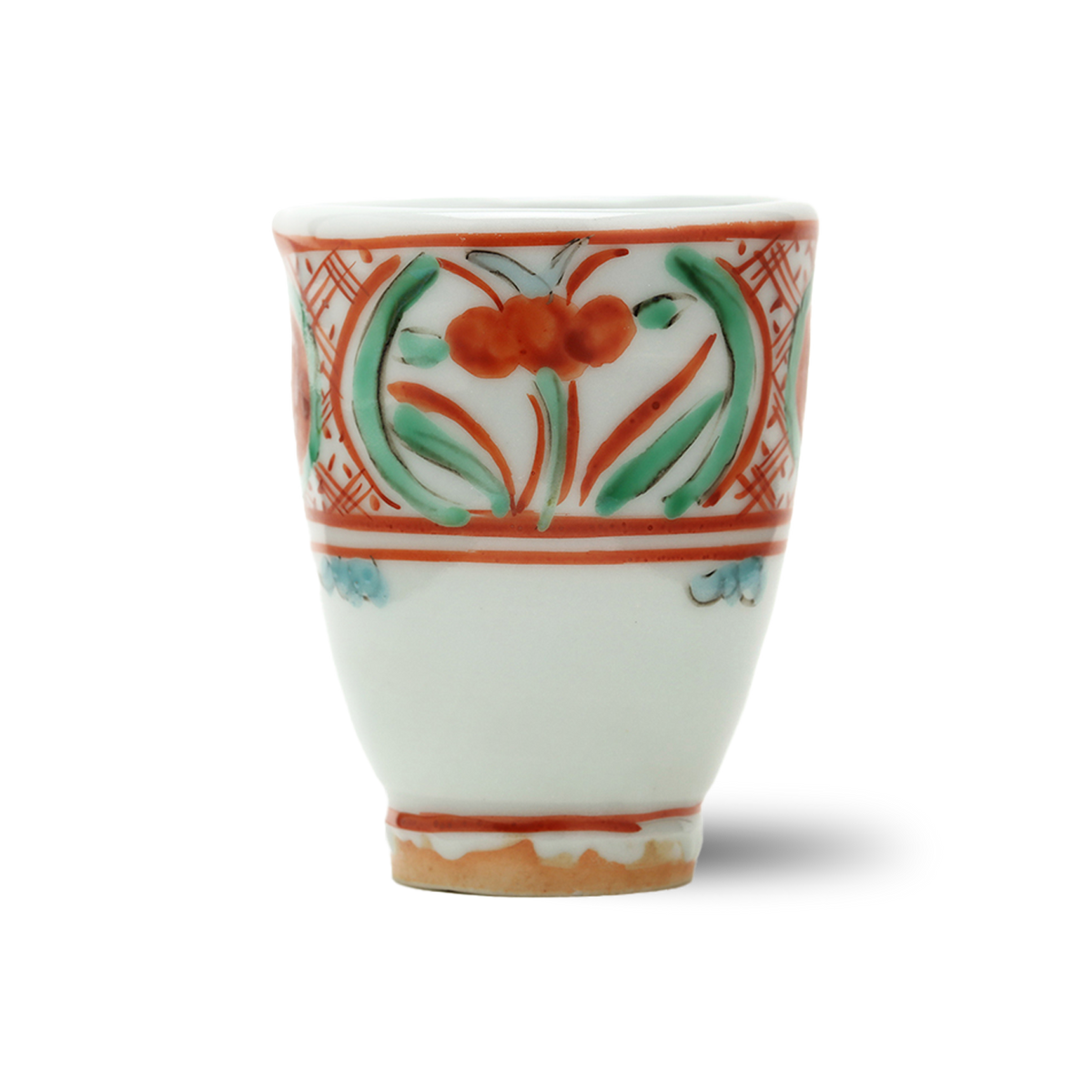 須田菁華 赤彩緑点文 吉字 片口 須田菁華 赤彩緑点文 吉字 片口