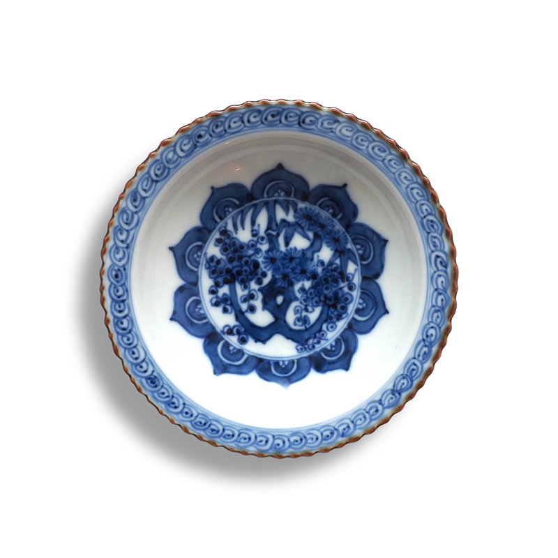 未使用】高橋芳宣 染付魚型向付 7客 魚文向附 未使用】高橋芳宣 染付魚型向付 7客 魚文向附