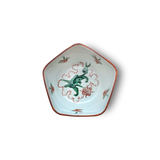 五世 三浦竹泉　赤絵獅子遊魚文五角鉢 (五客揃)